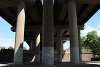 IMAGINE graffiti made by Bill Drummond under Spaghetti Junction, Birmingham, England on 7 July 2010. Photograph: Tracey Moberly