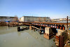 IMAGINE graffiti made by Bill Drummond on the side of a single track rail bridge over Newton Creek, Brooklyn, New York, USA: 6 April, 2011. Photograph: Tracey Moberly