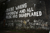 IMAGINE graffiti made by Bill Drummond a bridge underneath the A617, Sherwood Forest, England  - November 2011. Photograph: Tracey Moberly