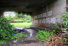 IMAGINE graffiti in Welsh, made by Bill Drummond, in underpass by Fabian Way, Swansea (Abertawe), Wales: 2 July, 2012. Photograph: Tracey Moberly