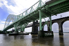 IMAGINE Graffiti made by Bill Drummond, Runcorn Bridge over the Mersey, England: 11 June 2013. Photograph: Tracey Moberly