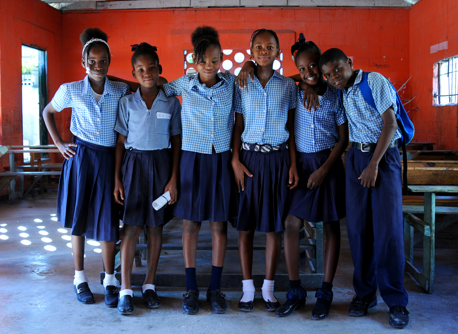 Six of the students at L'Ecole Guillaume Manigat, Port-au-Prince